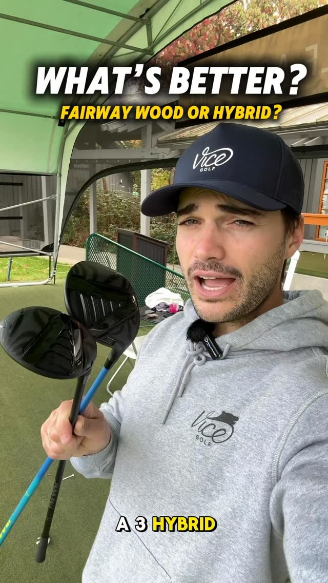 Instagram post by @michaelcaan for VICE GOLF. Caption reads: Are you a fairway wood or hybrid type of person?....
