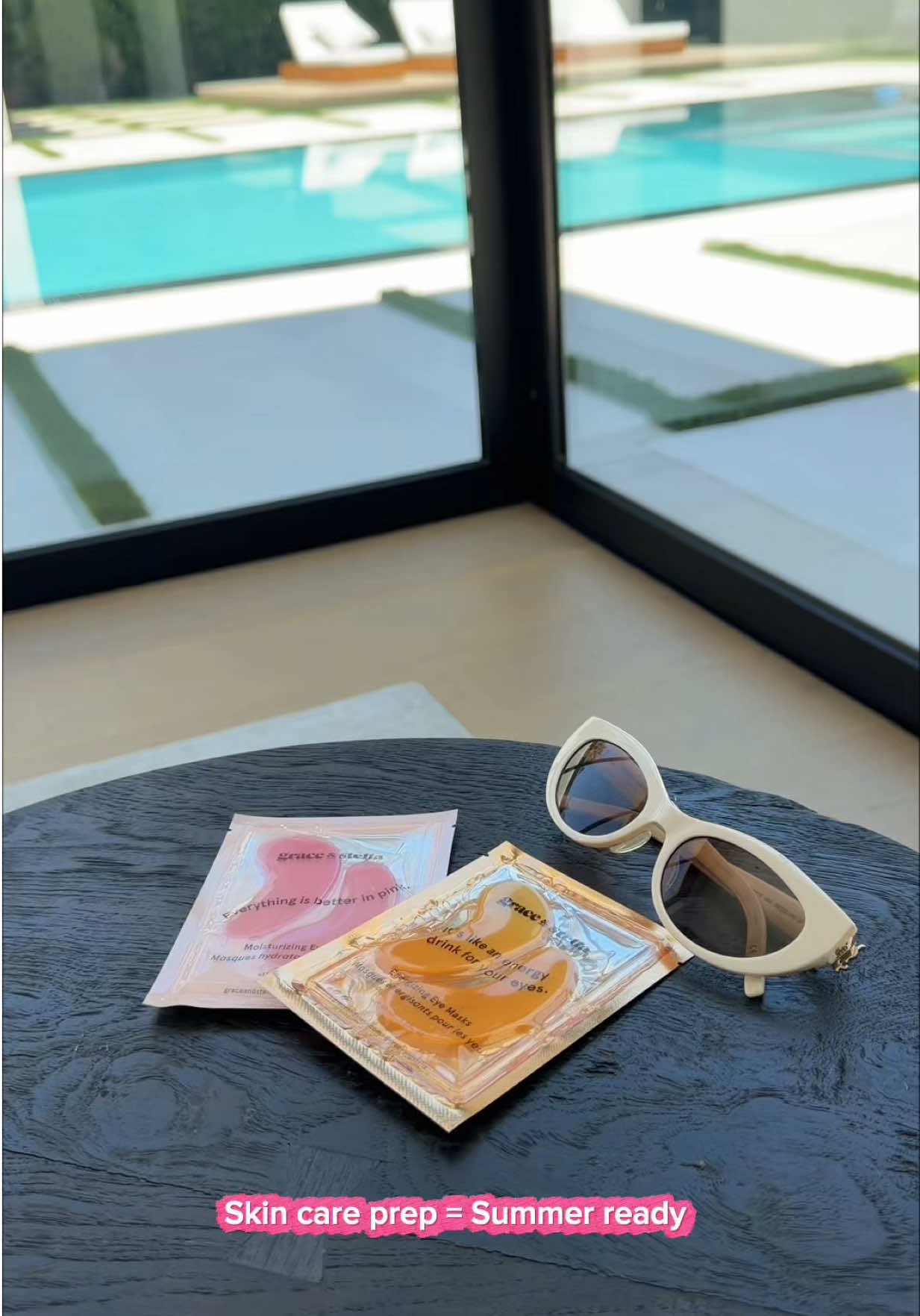 TikTok post by @thelydiahall for Grace and Stella Russia. Caption reads: Summer-ready skin starts with self care ☀️💗#ad....