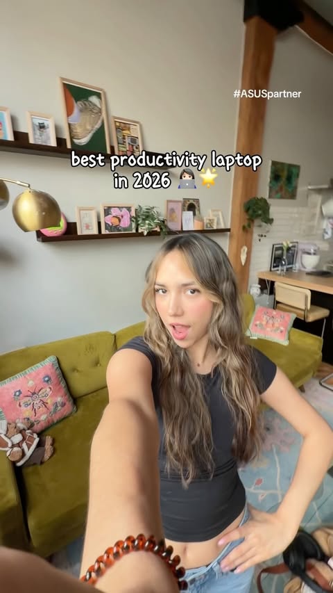 Instagram post by @thebeekid for Intel. Caption reads: [...] girl who loves to multitask 🫶 @asus.usa....