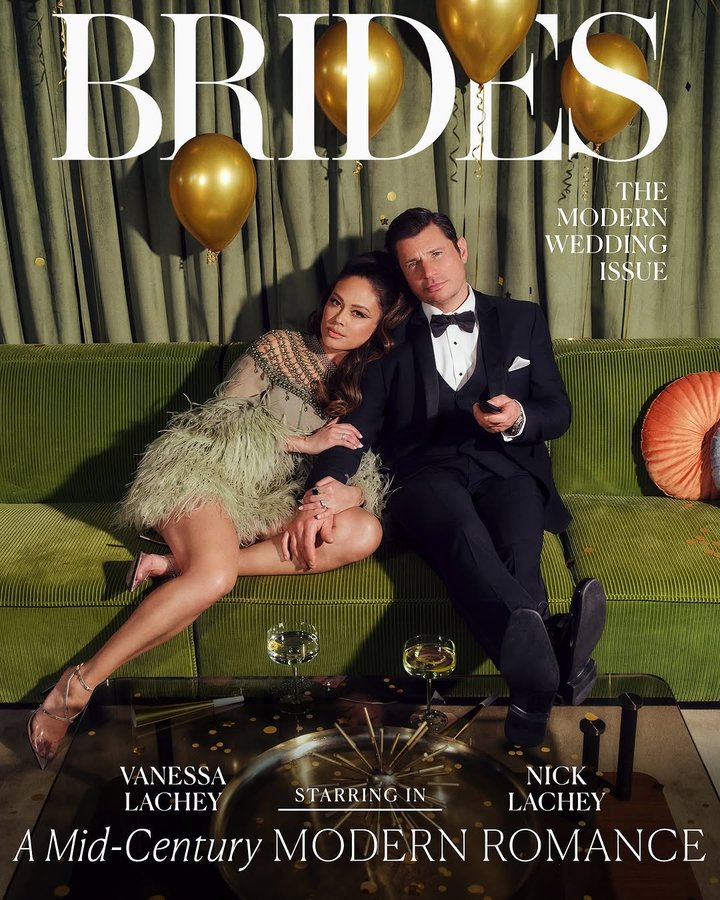 Instagram post by @vanessalachey for BRIDES. Caption reads: The weddings of 2025 may be nothing like the....