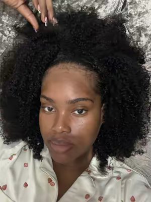 TikTok post by @emikekors for OQ HAIR WIG. Caption reads: [...] has to be the easiest half wig ever! @OQ....