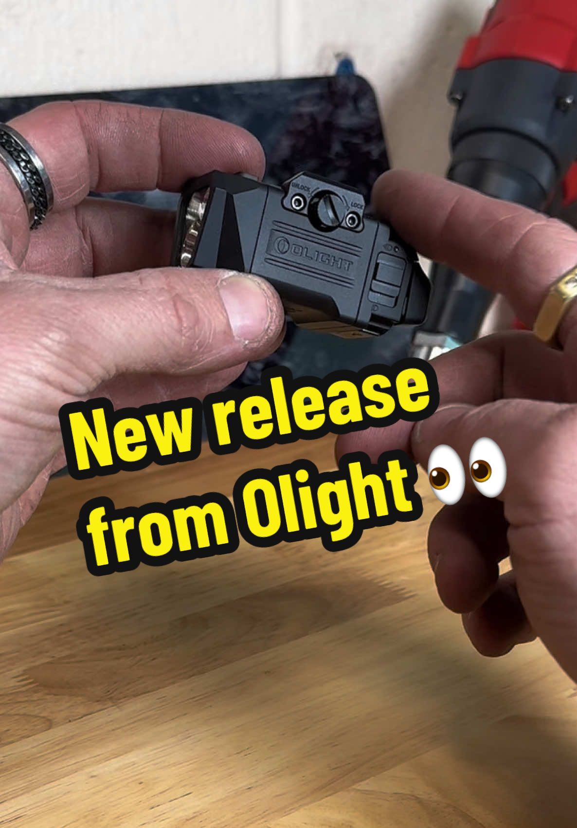 TikTok post by @kuntzfabrication for Olight. Caption reads: [...] for inspections, setups, and night work....