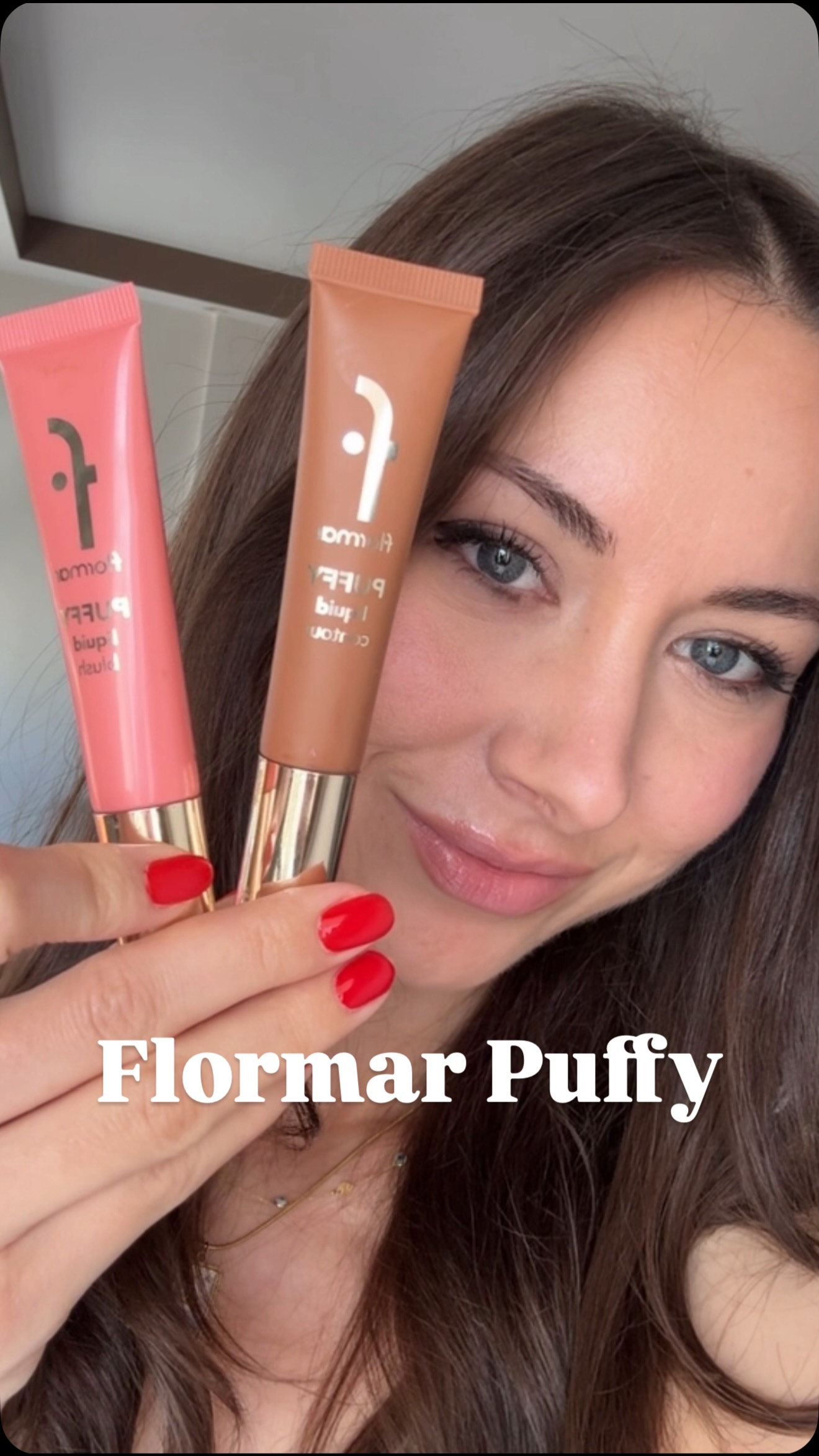 Instagram post by @simserbestt for Flormar. Caption reads: Flormar Puffy likit kontür 03 Deep rengi 🤌🏻....