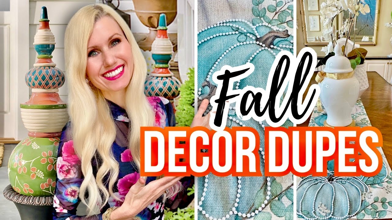 YouTube post by @LisaBurningham for Graywind. Caption reads: *FALL DECOR DUPES* That SAVED Me HUNDREDS! DIY....