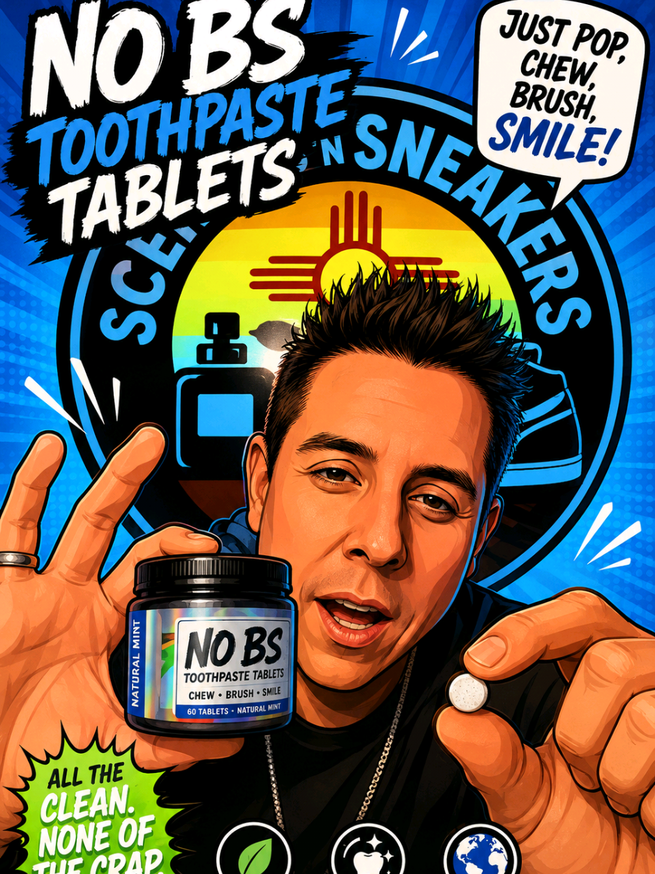 TikTok post by @twllin7 for No BS Toothpaste. Caption reads: [...] but make it TABLETS! @NOBS Routines....