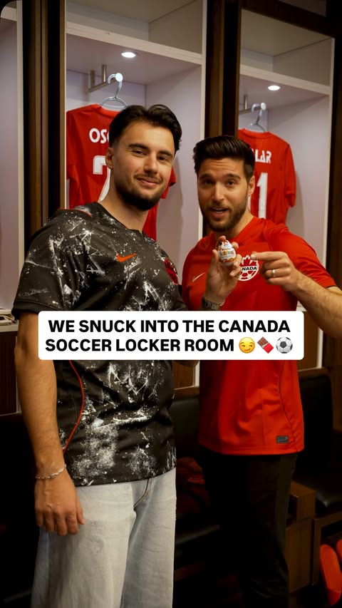 Instagram post by @tictaccanada for Kinder. Caption reads: We snuck into the @canadasoccer locker room to....