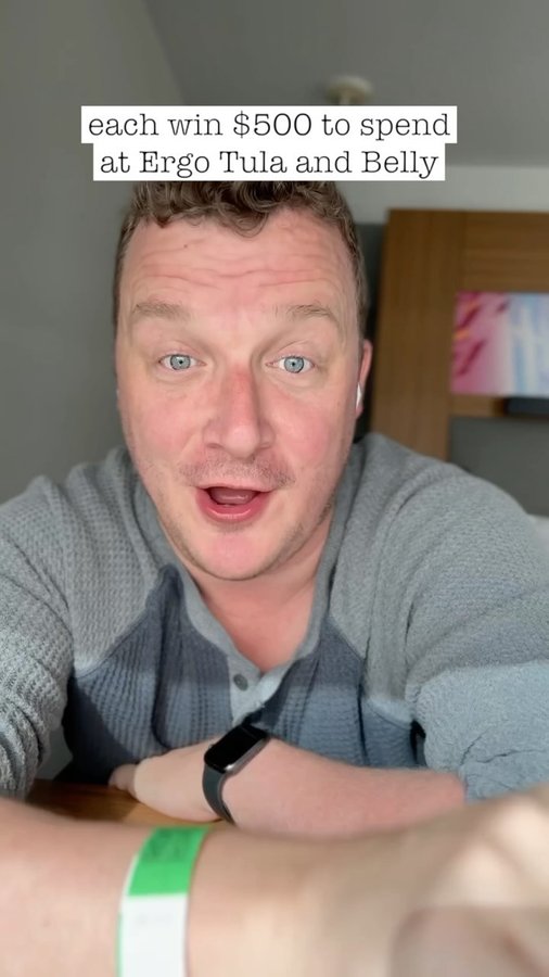 Instagram post by @thejamiegrayson for Baby Tula. Caption reads: [...] $500 store credit each for Ergobaby, Baby....