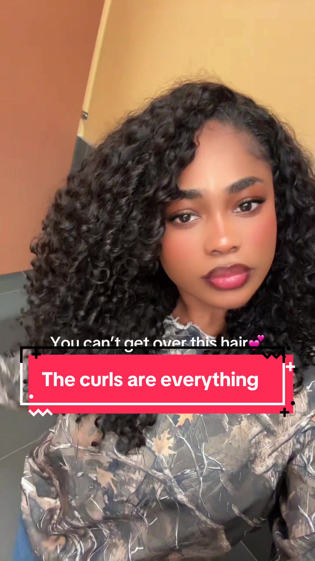 TikTok post by @dabiemoon for Curlyme. Caption reads: Let talk about this hair yall @CurlyMe Hair....