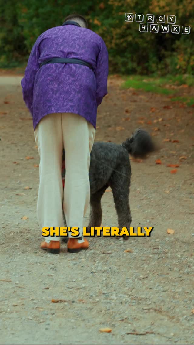 Instagram post by @troyhawke for Life360. Caption reads: Walking in the park I’m never not upstaged by my....