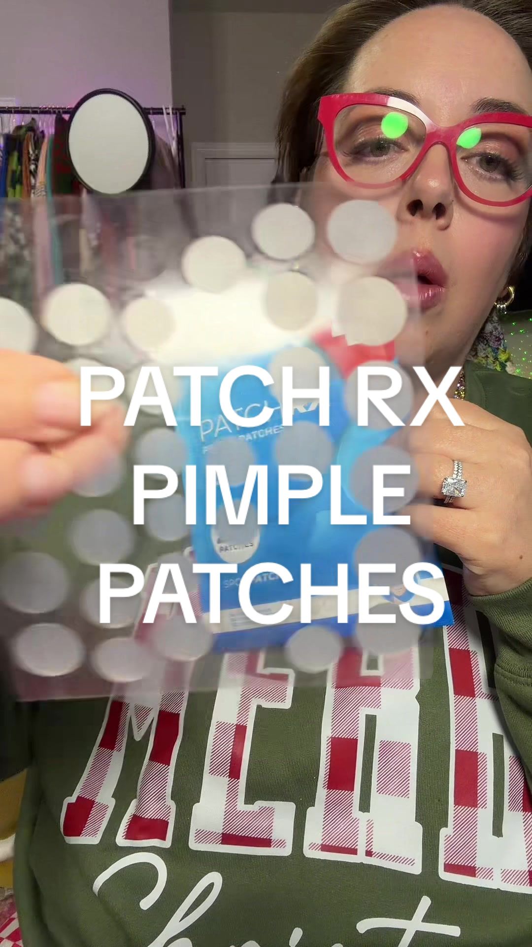 TikTok post by @hey_elliepeeps for PatchRx. Caption reads: [...] matter your age! 😉 #pimplepatches @PatchRX....