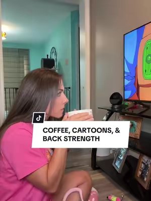 TikTok post by @hot.mom.energy.fi for Keep US. Caption reads: [...] cartoons. I get caffeinated band time. @Keep....