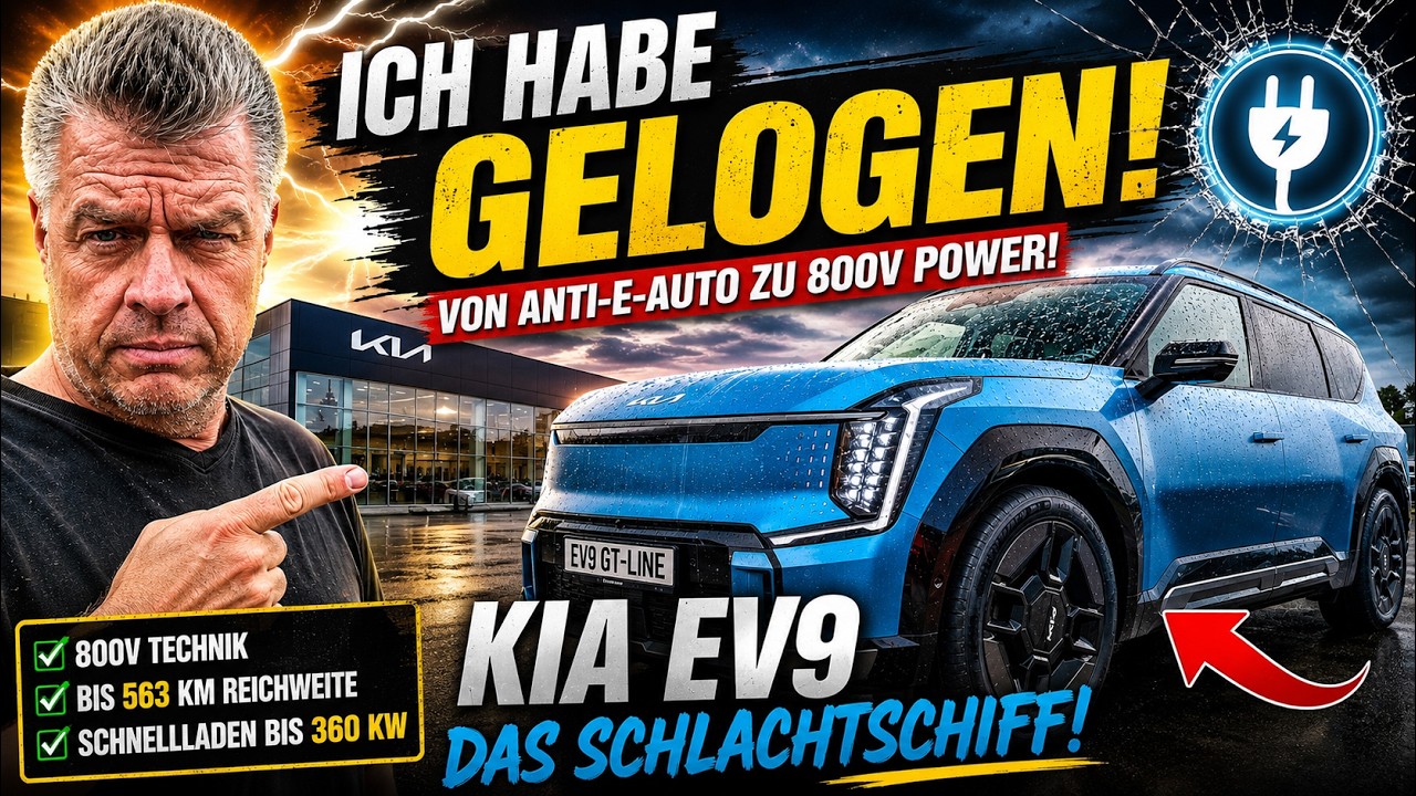 YouTube post by @blutoniumperformance for LiTime. Caption reads: I LIED! I actually BOUGHT an EV! KIA EV9 GT-Line.