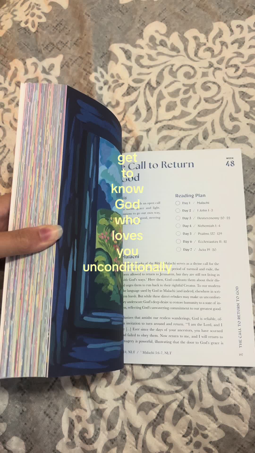 TikTok post by @abbeycarpenter17 for Alabaster Co. Caption reads: If you’re trying to get closer to God, this Bible....