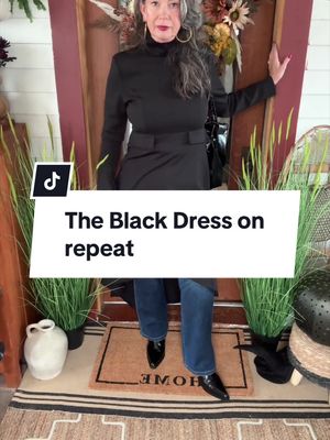 TikTok post by @aestheticaleestyles for uoozee. Caption reads: @UOOZEE US this black dress will be on repeat....