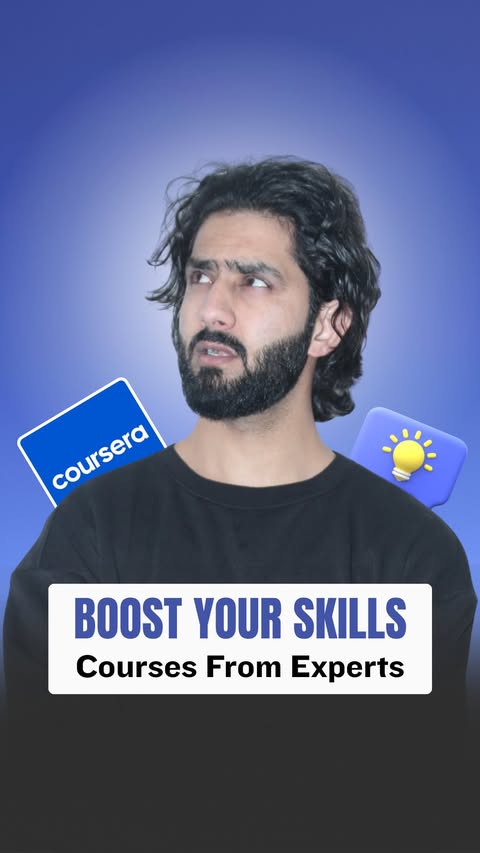 Instagram post by @aasifcodes for Coursera. Caption reads: #courserapartner AI is becoming a key skill for....