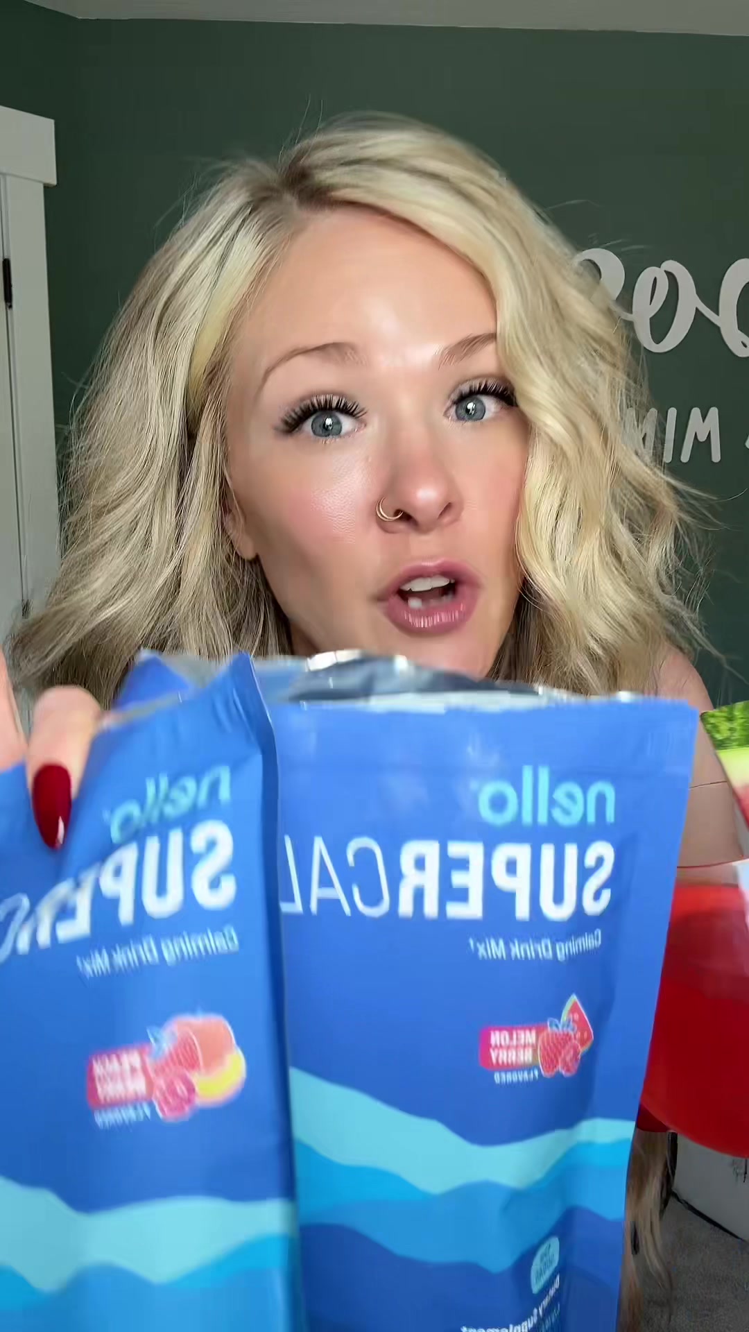 TikTok post by @joliolioliver for drinknello. Caption reads: HOLD UP✋ @Drink Nello #nello #nellosupercalm....
