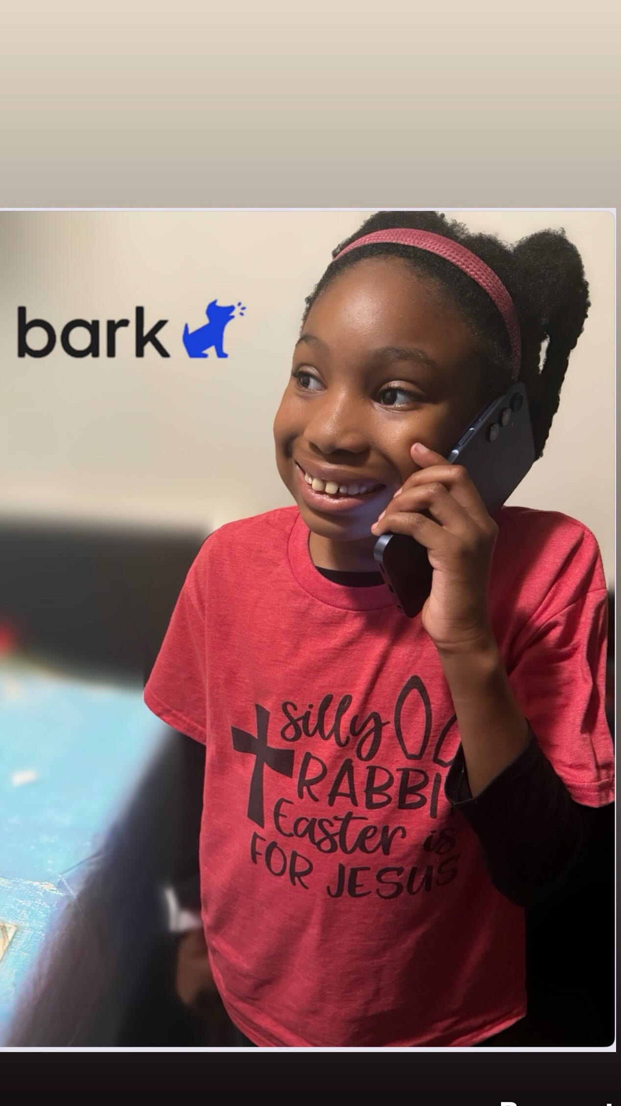 Instagram post by @girlbossmommie_x3 for Bark. Caption reads: #ad @barktechnologies 

Parenting in the digital....