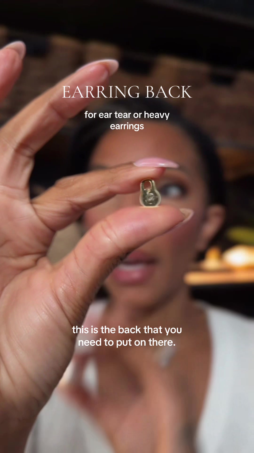 TikTok post by @iamsamanthabraham for Pavoi. Caption reads: [...] big or heavy earrings you need these by....