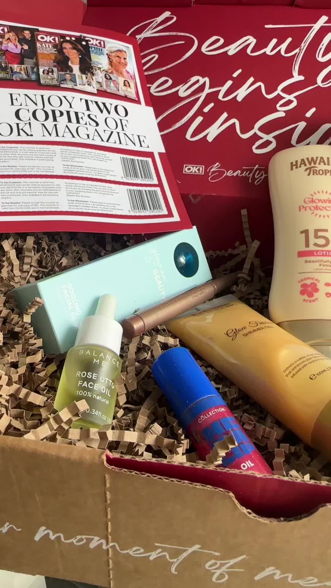TikTok post by @dazzmaka for OK! Beauty Box. Caption reads: [...] the sun edit such great value box@OK! Beauty....