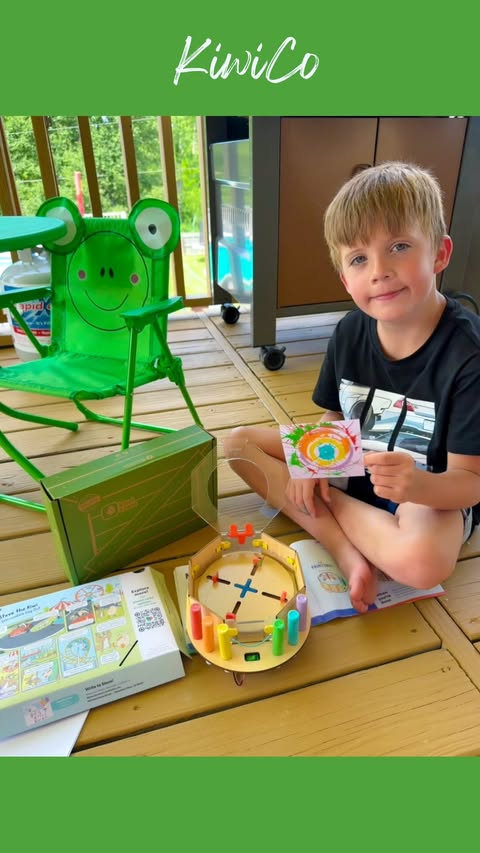 Instagram post by @dunnfamilyfun for KiwiCo. Caption reads: #kiwicopartner #ad Who knew science and art [...].