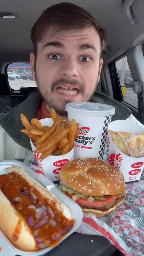Instagram post by @lukefoods_ for Checkers & Rally’s. Caption reads: @checkersrallys Meal Deals ENLIGHTENED Me‼️😳....