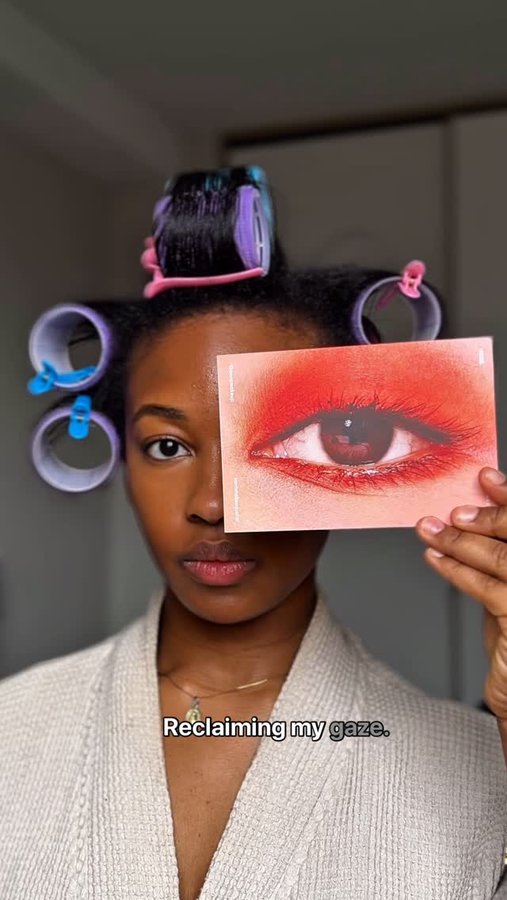 Instagram post by @henria.dg for Aora Makeup. Caption reads: [...] of eye makeup. The Mirame palette by....