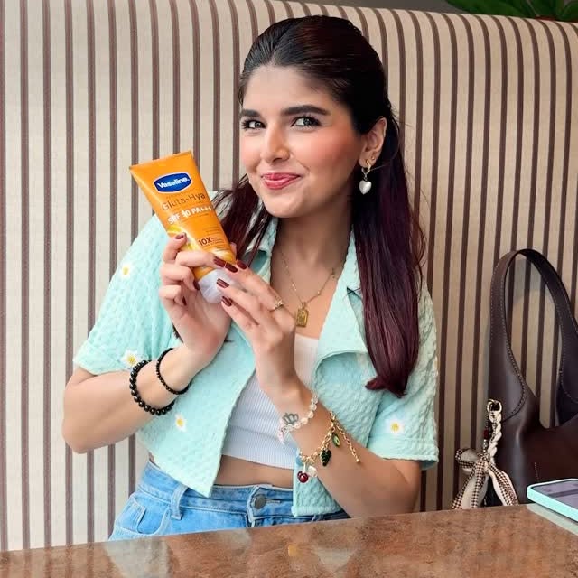 Instagram post by @ashi_khanna for Vaseline. Caption reads: Morning coffee hits different  when it’s rewarding....