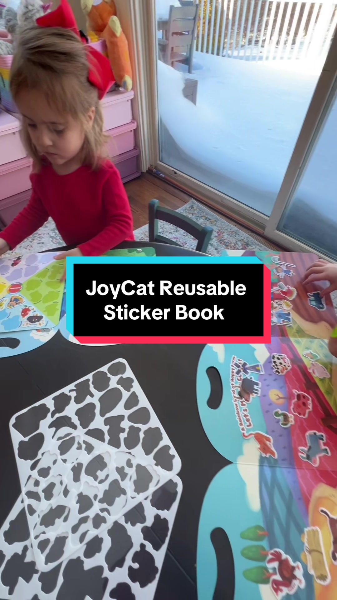 TikTok post by @tryagainmomshops for JoyCat. Caption reads: [...] Loving these reusable sticker books by....
