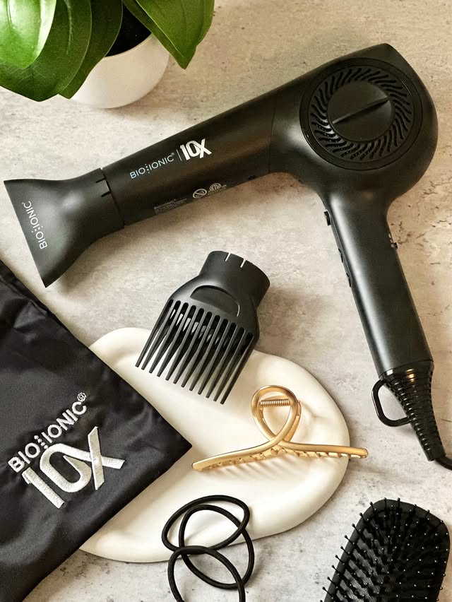 Instagram post by @productreviewsqueen for Bio Ionic. Caption reads: I love my new Bio Ionic 10X Dryer I received....
