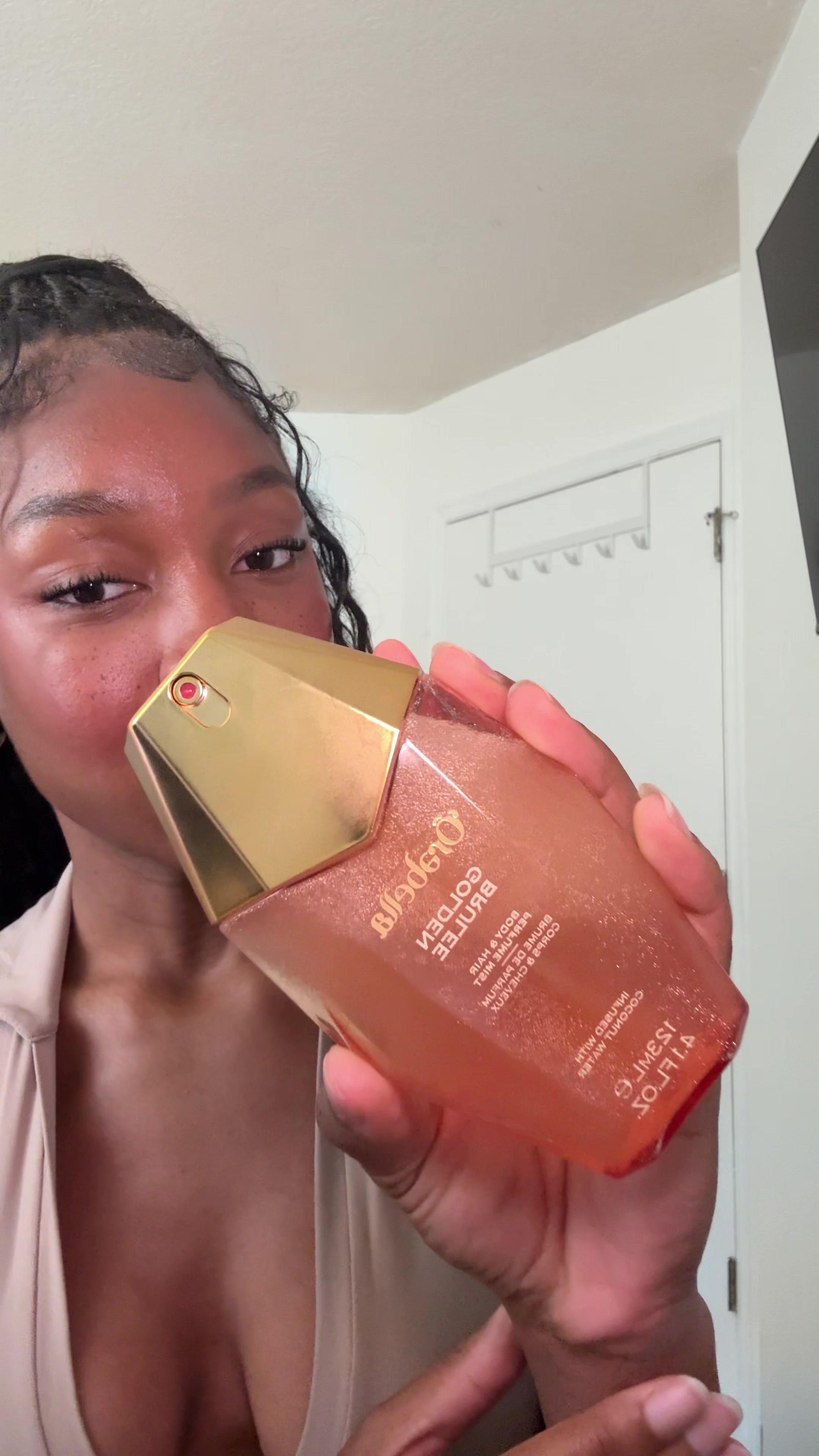 TikTok post by @guilianajean for Orebella. Caption reads: Gifted by Orebella Orebella Golden Brulee smells....
