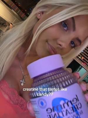 TikTok post by @blond.i3 for Lemme. Caption reads: blue raspberry 💪🏼💙 @lemme #lemme #blueraspberry....