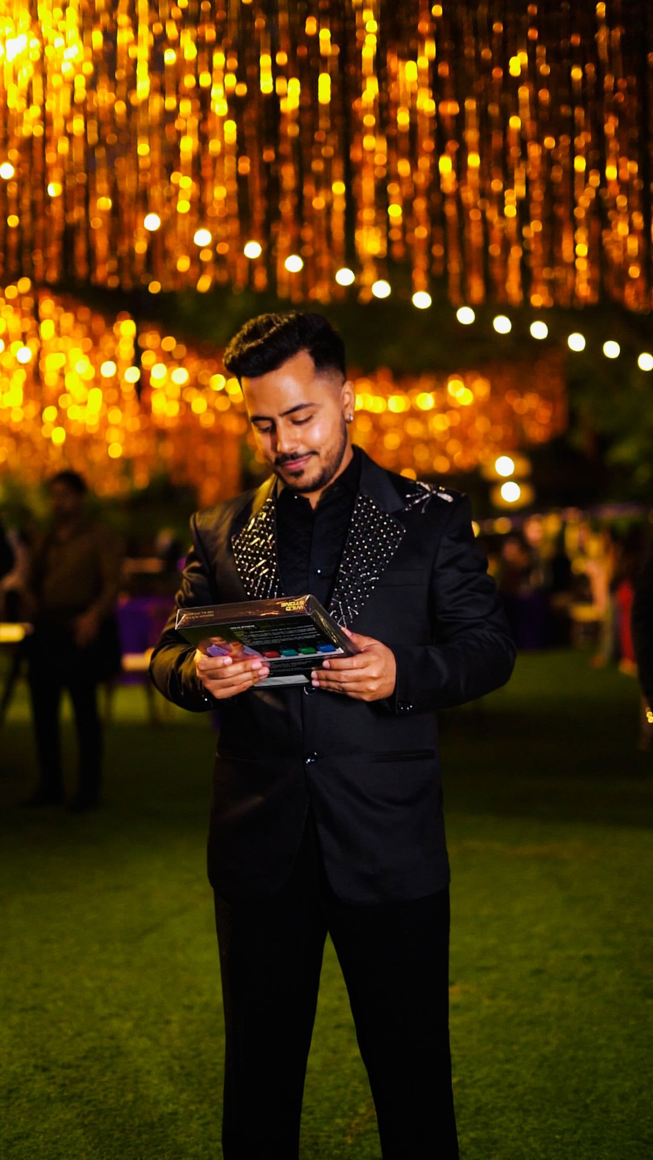 Instagram post by @gandharv_malhotra for WILD STONE. Caption reads: A Perfect gift box made for premium moments....