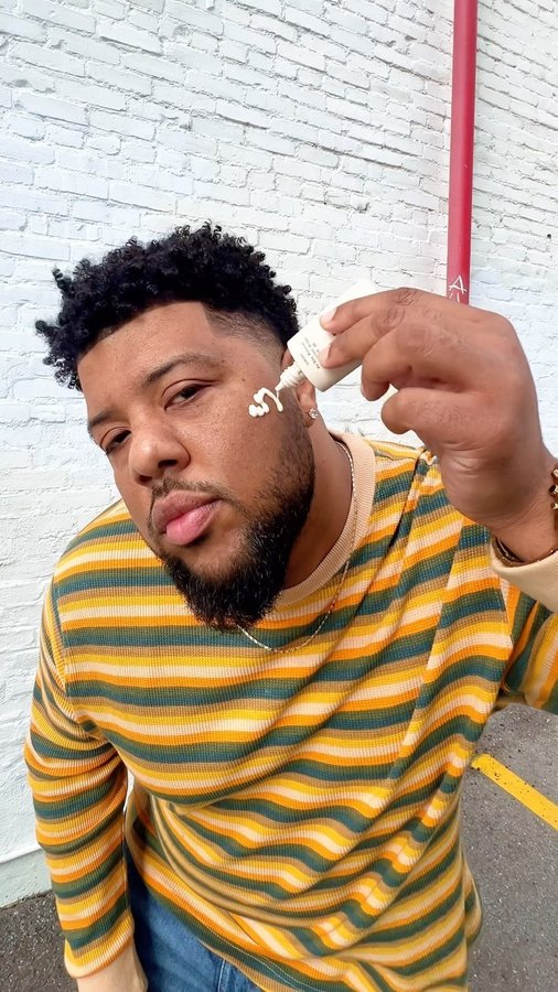 Instagram post by @byjamiebruce for Cay Skin. Caption reads: Me everyday this summer☀️: Loving @cayskin’s new....