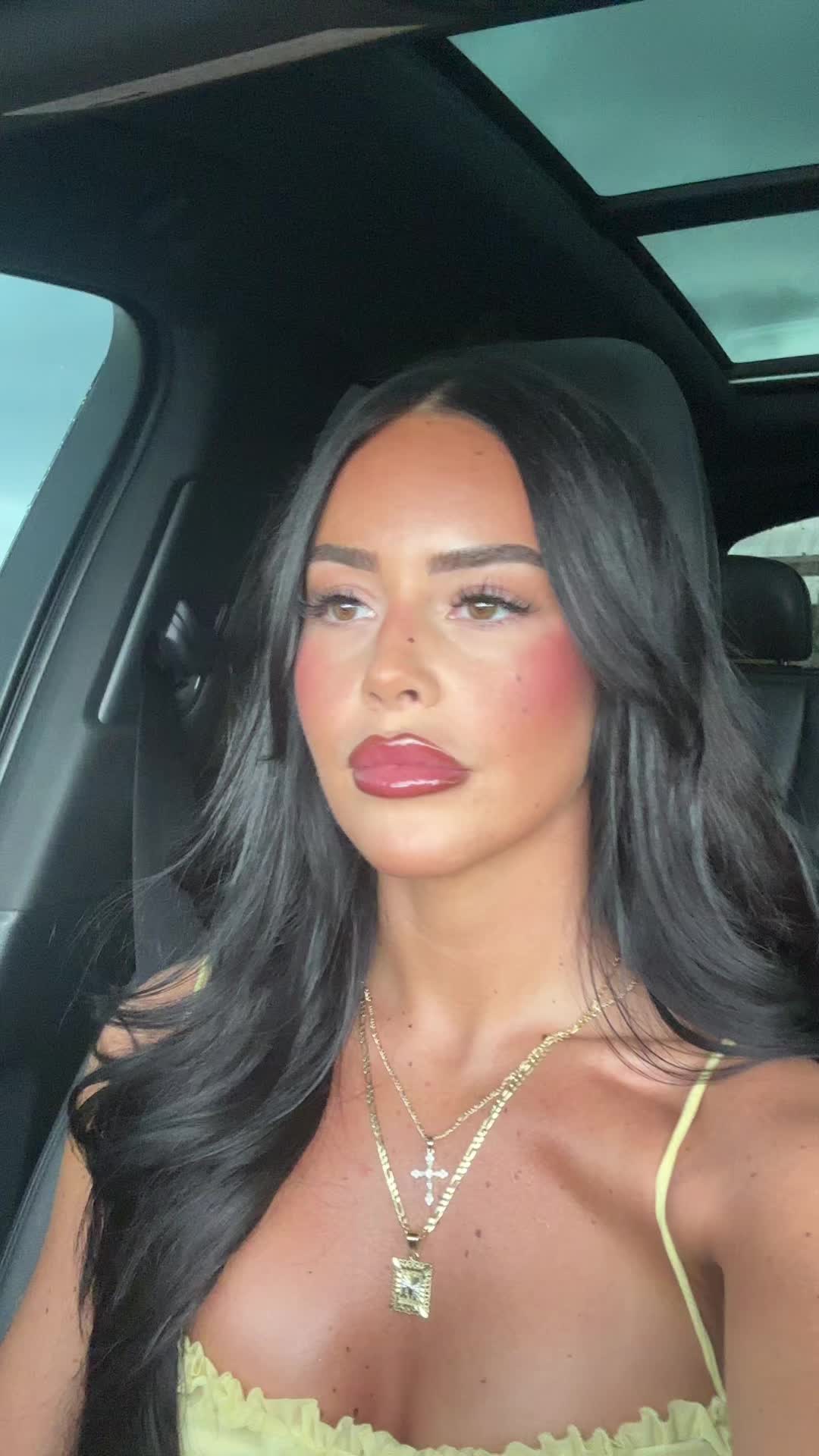 TikTok post by @macaylarowe for Hourglass Cosmetics. Caption reads: Here I have on all of these products in this exact....