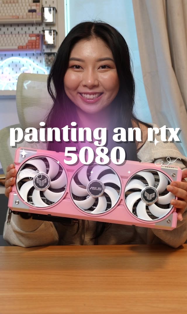 Instagram post by @peachietech for ASUS. Caption reads: [...] 🥰🥰 throwback to this gorgeous pink....