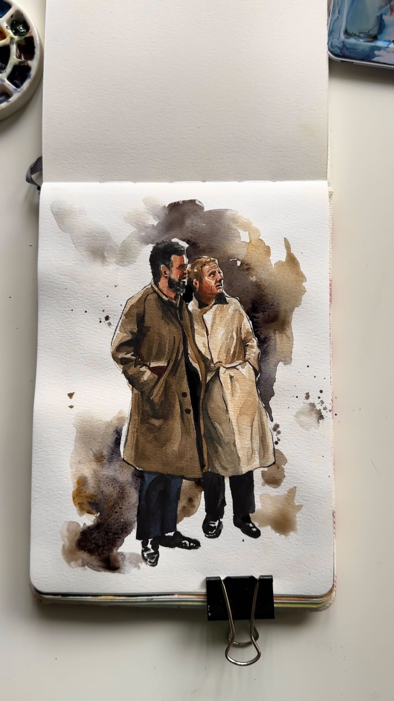 Instagram post by @sams.sketchbooks for Loop Earplugs. Caption reads: looks like a storm is brewing around them ☁️ it’s....