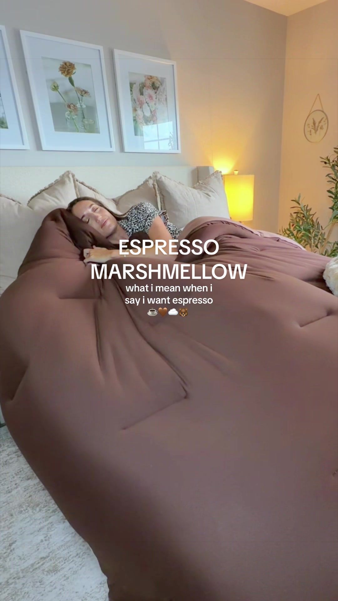 TikTok post by @jess.favoritefinds for Mellow Sleep. Caption reads: [...] espresso marshmellow ☕️🤎 @Mellow Sleep....
