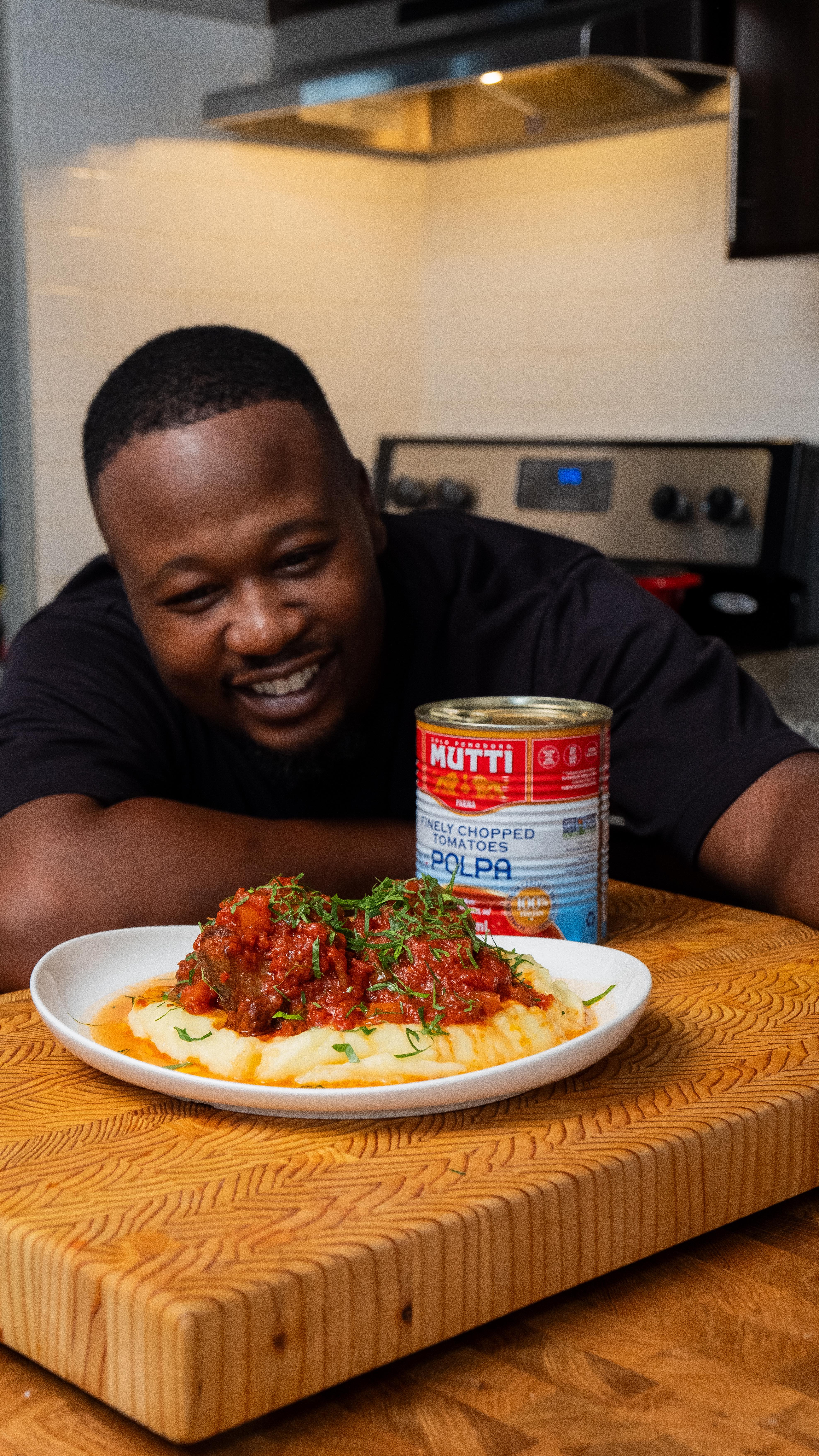 Instagram post by @chefdwightsmith for Mutti Canada. Caption reads: Rich, hearty, and melt-in-your-mouth — these....