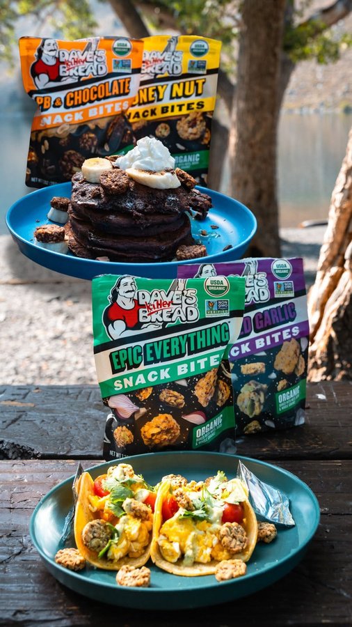Instagram post by an influencer for Dave's Killer Bread. Caption reads: [...] or savory? Either way, @daveskillerbread has....