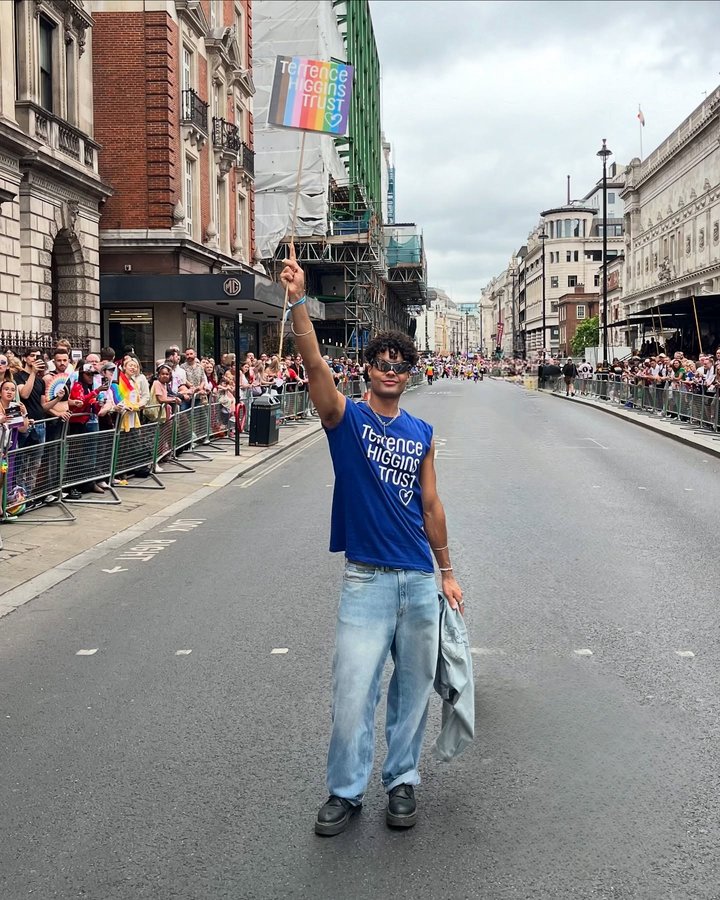 Instagram post by @rexyruben for GAY TIMES. Caption reads: [...] you so much @attitudemag @peugeotuk....