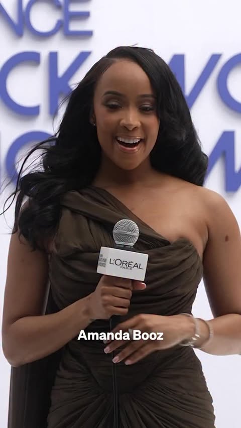 Instagram post by @amandabooz for ESSENCE. Caption reads: [...] worth celebrating. On the red carpet at....