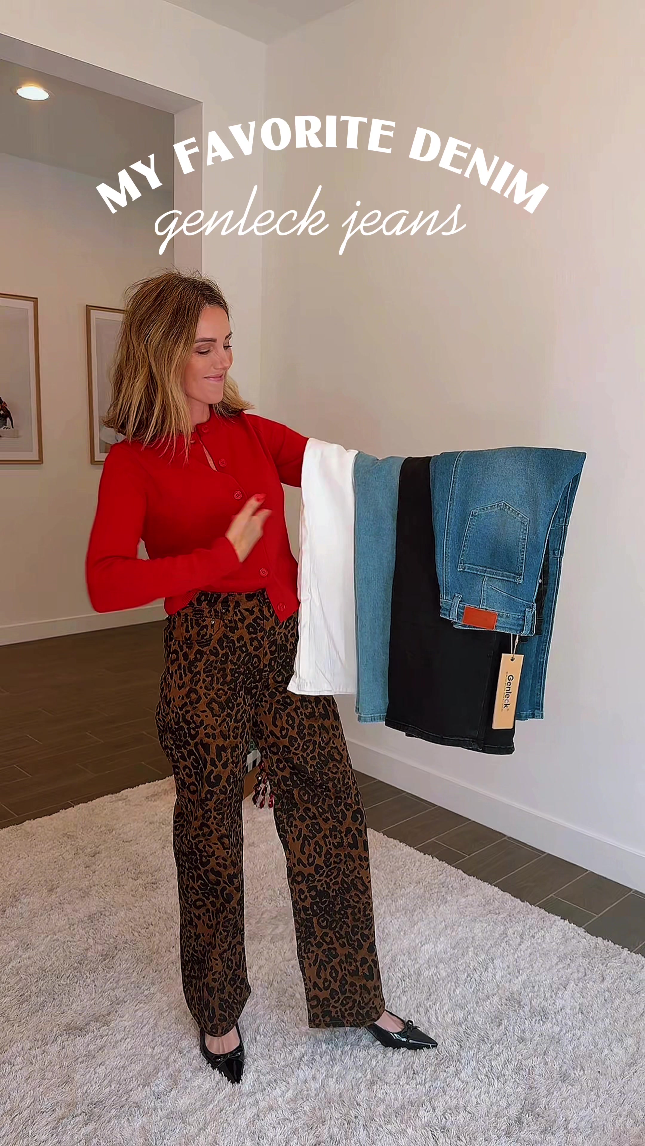 TikTok post by @sylwia_with_w_ for Genleck. Caption reads: Wide leg straight boyfriend jeans from @Genleck &....