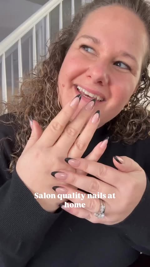 Instagram post by @mrsgreaux for Liquid Death. Caption reads: [...] #pressonnails #softgelnails....