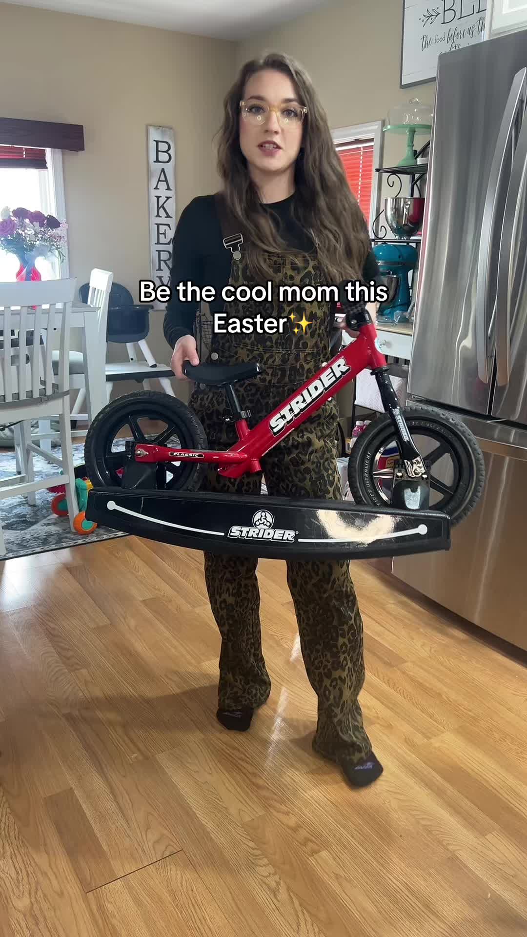 TikTok post by @hopeerip for Strider Bikes. Caption reads: [...] than an absolutely chaotic video lol....