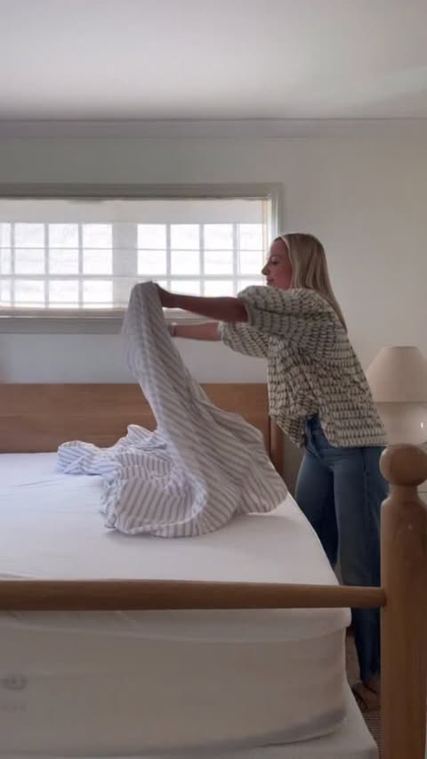 Instagram post by @thepicketfenceprojects for Brooklinen. Caption reads: [...] I think my parents will LOVE this....