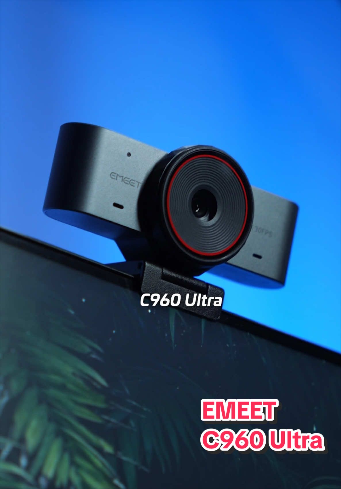 TikTok post by @wavystv for EMEET. Caption reads: The C960 Ultra 4K webcam from @emeet_official is....