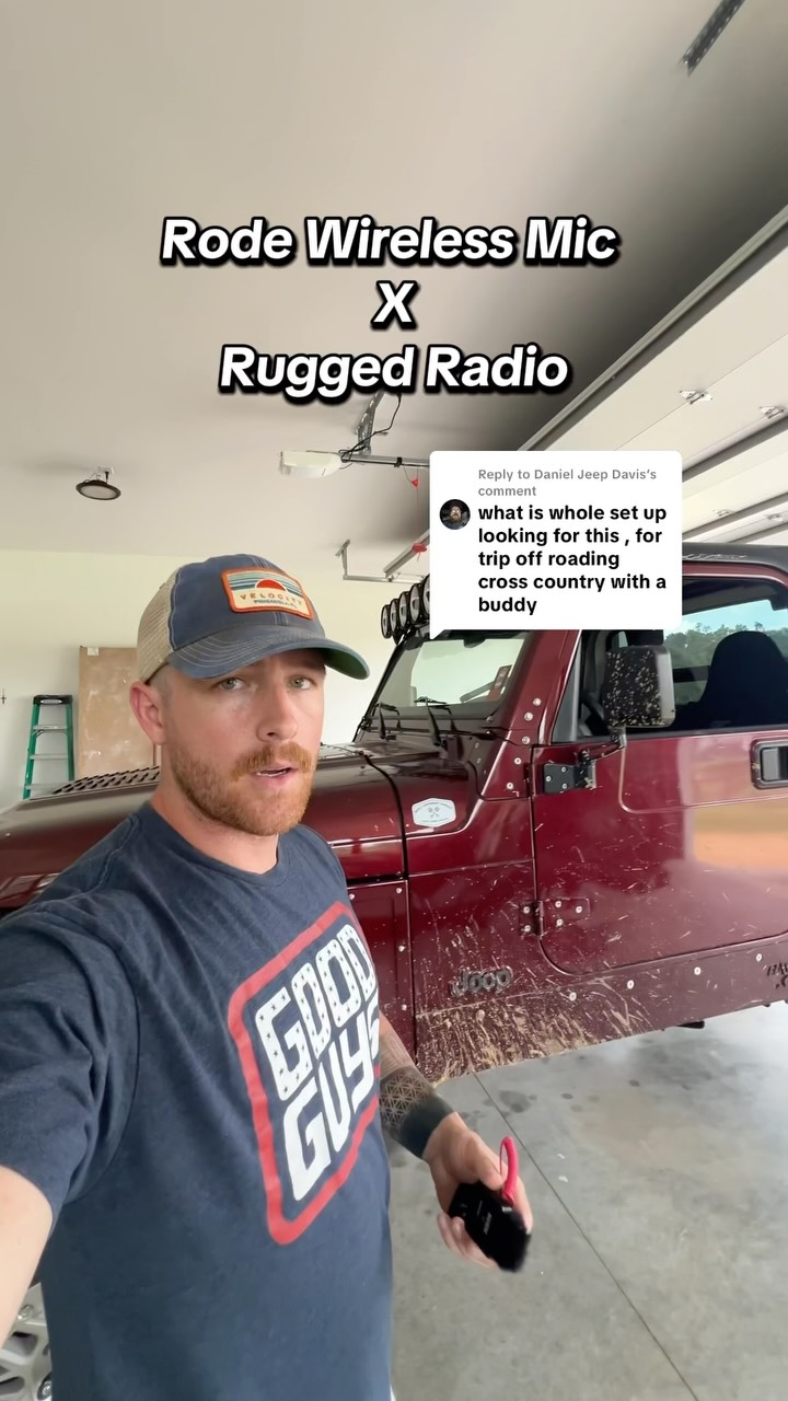 Instagram post by @built.different.garage for Rugged Radios. Caption reads: All you need is the @ruggedradios Audio Recording....