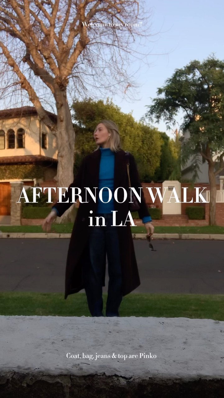 Instagram post by @ismini_mini for PINKO. Caption reads: One of those peaceful afternoons #losangeles....