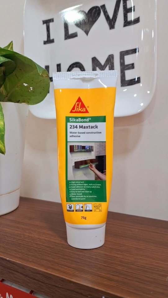 Instagram post by @decor.diy.den for The Pianosa Project. Caption reads: No drill. No nails. No mess. Sirf Sikabond 234....