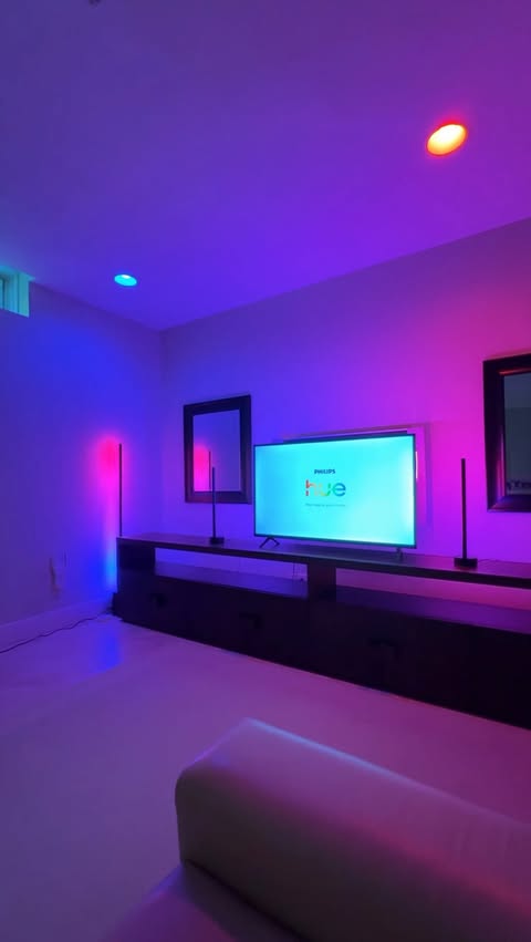 Instagram post by @marcellomazzola7 for Philips Hue. Caption reads: [...] home just got a serious upgrade with....